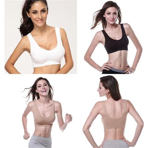 Women Girls Padded Wireless Seamless Bra Vest Tops Rimless Bras Plus Size