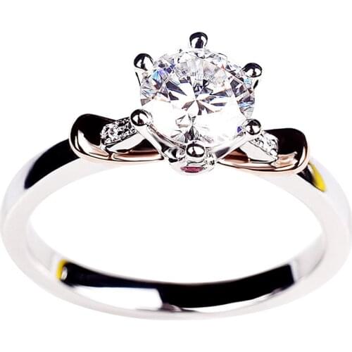 925 Sterling Silver Womens Rings Unique Six-claw Carat Diamond Jewelry Luxury Engagement Elegant Original Design Exquisite