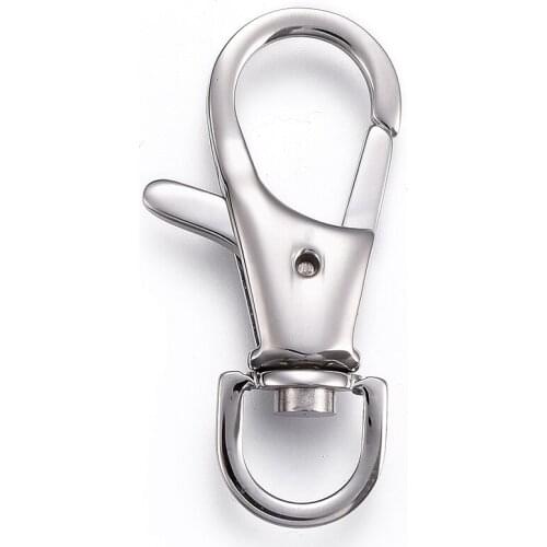 10Pcs 304 Stainless Steel Swivel Snap Hook Lobster Claw Clasps 34x16x5mm Keychain Hooks for Key Chain Key Rings Crafting