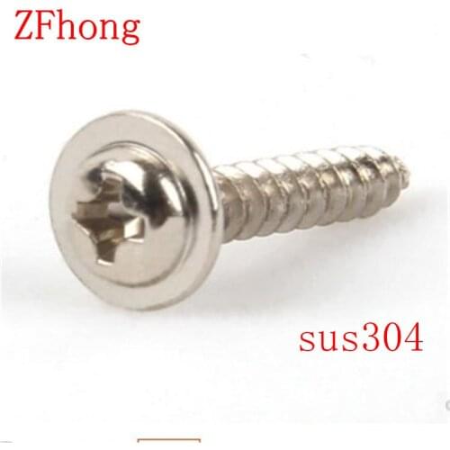 100pcs M2.3*4/5/6/8/10/12 2.3mm Stainless steel 304 phillips round washer head self tapping screw