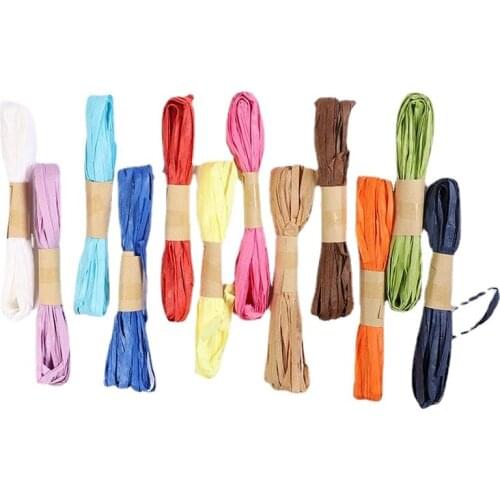 12pcs Paper String Ribbon Paper String Craft Cord Rope Raffia Paper Rope for Arts Crafts DIY Gift Wrapping Packing String Decor
