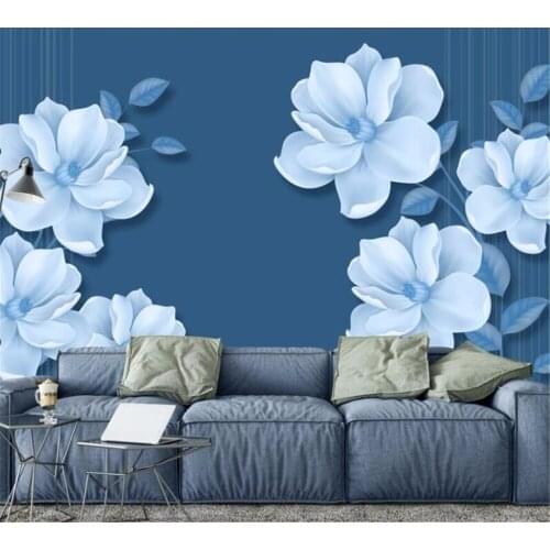 Beibehang 3d custom wallpaper fashion hand-painted beautiful flower background wall flower decoration painting papel de parede