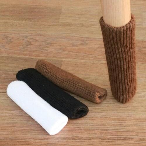 4pcs/set Pure Chair Desk Feet Sock with Sufficient Durability and Toughness Thickened Anti-slip Table Leg Knitted Cover