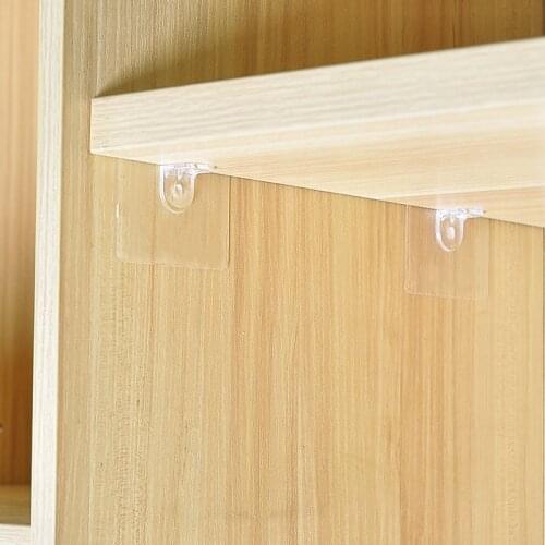 5kg Shelf Support Hooks Wardrobe Board Holder Kitchen Bathroom Closet Sticker Wall Self-adhesive Plugs Storage Organizer Holders