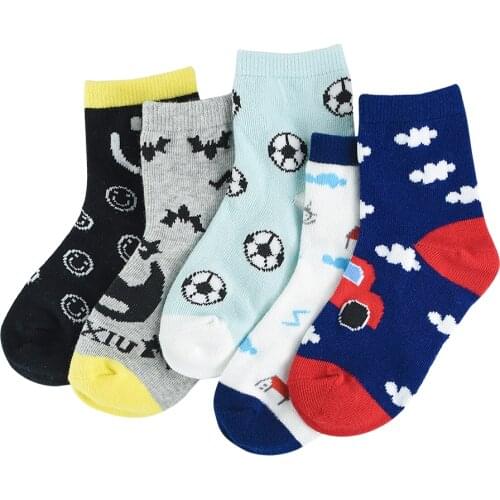 5Pairs/lot Baby Girls Boy Spring Socks Soft high quality Children Socks Unisex Breathable cartoon pattern Cotton Socks For 1-10Y