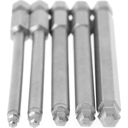 5 Pcs 1/4" Hex Shank 100mm Magnetic Ball End Hexagon Screwdriver Bits Drill Set