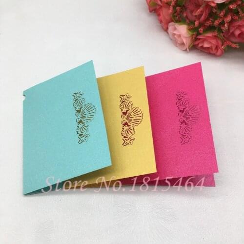60pcs Sea Shells Wish Cards/Thank you/Blessing Card/Greeting Message Mark Hang Tag Card Gift Party Stationery Supplies