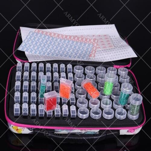 70 Bottles Diamond Painting butterfly Bag Tool Container Storage Box Carry Case Holder Hand Bag Zipper Design Shockproof Durable