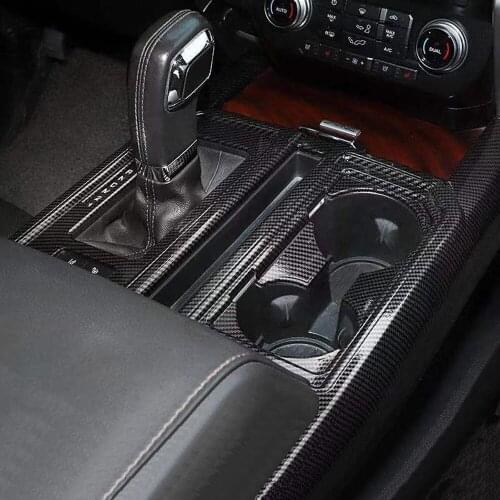 Car Interior Accessories Modified Center Control Gear Panel Center Console Water Cup Holder Sticker For 17-20 Ford Raptor F150