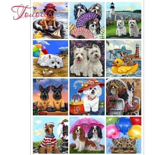 TOUOILP 5D DIY ‘’ Animal dog ‘’ Diamond Painting Full Diamond Embroidery Sale Cross Stitch Kit Rhinestones Mosaic Garden Decor