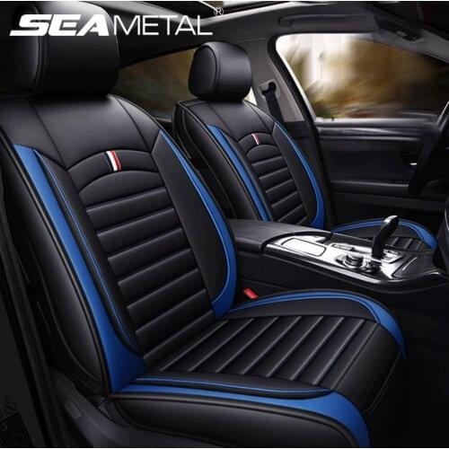 Luxury Car Seat Covers PU Leather Seat Cushion Wrapped Edge Universal Auto Chair Protector with Storage Pockets Car Products