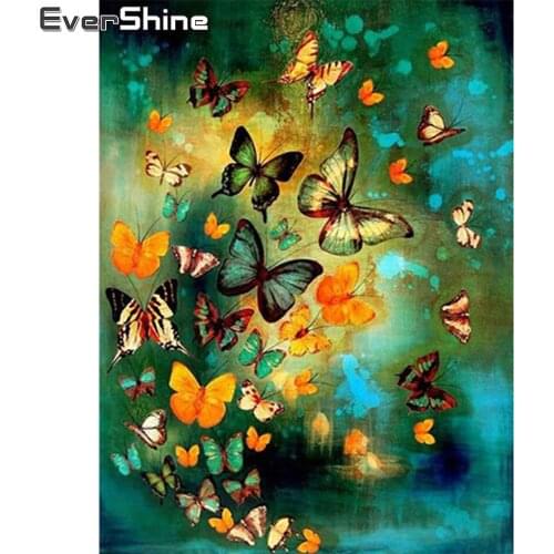 Evershine 5D DIY Diamond Painting Butterfly Full Square Round Diamond Embroidery Animals Pictures Of Rhinestones Home Decoration