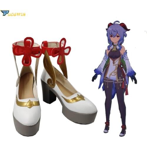 Genshin Impact Ganyu Cosplay Shoes Halloween Party Fancy Custom Made