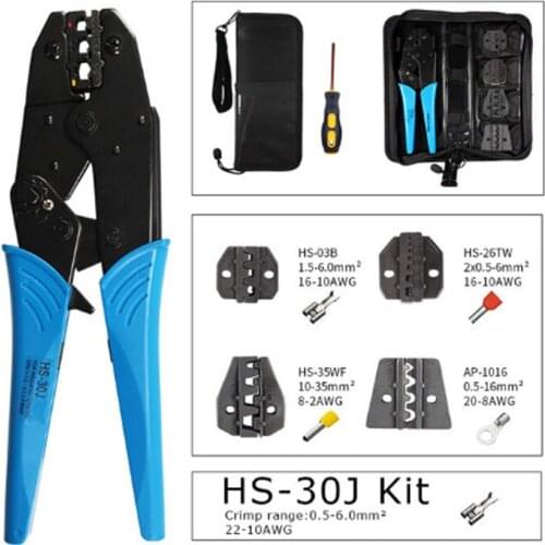 HS-30J 0.5-16mm2 crimping pliers for insulated terminals and connectors with 4 Jaw kit hand tools
