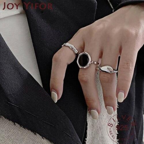 925 Sterling Silver Finger Rings New Fashion Creative Irregular Geometric Handmade Birthday Party Jewelry Gift for Women