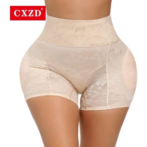 CXZD High Waist Trainer Body Shaper Panties Hip Butt Padded Panty Butt Lifter Hip Enhancer Thick Waistband Lace Shapers Women