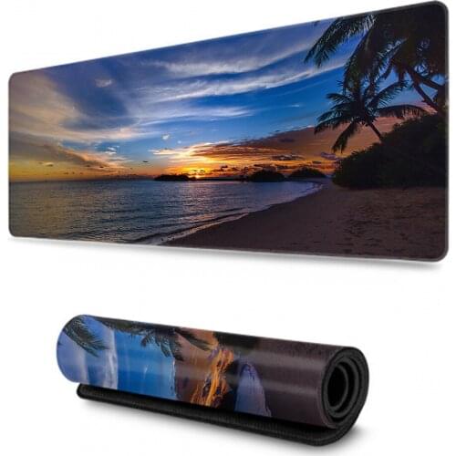 Sunset beach seaside mouse pad gaming mouse pad keyboard table mat table blanket mouse pad computer notebook pad