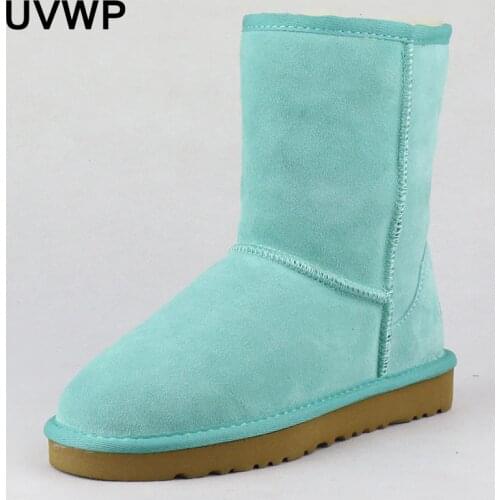 Hot Sale Classic 100% Genuine Leather Snow Boots Fashion Boots for Women Warm Winter Boots Women Boots Shoes Free Shipping