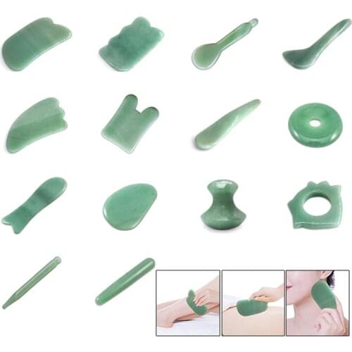 13styles Natural Jade Stone Guasha Massage Tool SPA Therapy GuaSha Massager GuaSha Tools For Body Healthcare Hot