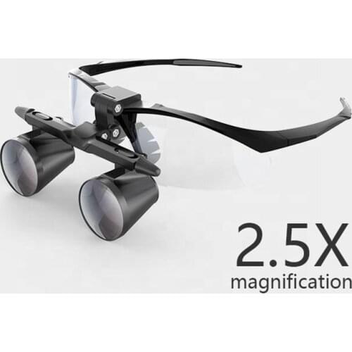 2.5X/ 3.5X Magnification Binocular Dental Loupe Surgery Surgical Magnifier with Headlight LED Light Medical Operation Loupe Lamp