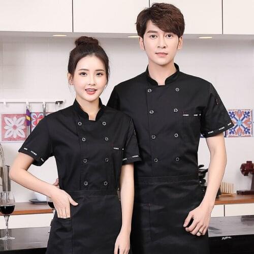 Hotel Chef Workwear Short Sleeve Mens Thin Restaurant Workwear Catering Chef Wear Summer Breathable Chef Uniform
