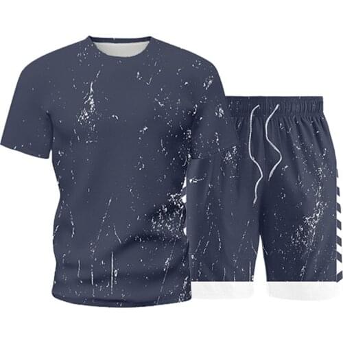 2021 Summer Fashion Leisure Brand Mens Set Tracksuit Sportswear Track Suits Male Sweatsuit Short Sleeves T Shirt 2 Piece Set