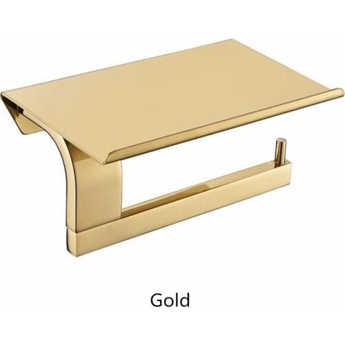 Wall Mount Bathroom Toilet Paper Holder Tissue Roll Hanger Phone Platform Bathroom Hardware Kitchen Paper Holder Accessories