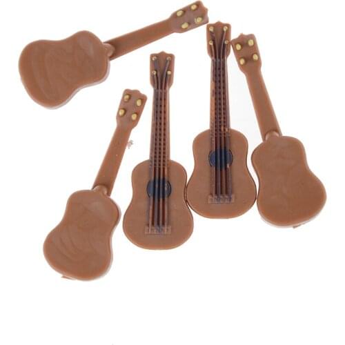 New Hot 1PCS Dollhouse Miniature Guitar Accessories Instrument DIY Part for Kids Gift Wood Craft Ornaments