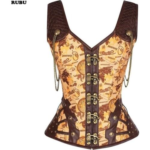 New womens corset Top Cupless Sexy Corset Vest Steampunk Corset overbust Gothic Clothing Corsets and Bustiers Boned