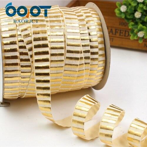 OOOT BAORJCT,1760840, 5/8'' 16MM Bronzing elasticity Ribbon , 10 yards DIY handmade hair accessories Material , free shipping
