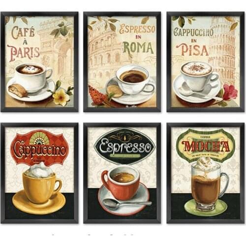Full Square/round Coffee Poster 5d Diy Diamond Painting Embroidery Mosaic Kit Cross Stitch Rhinestone Home Decoration