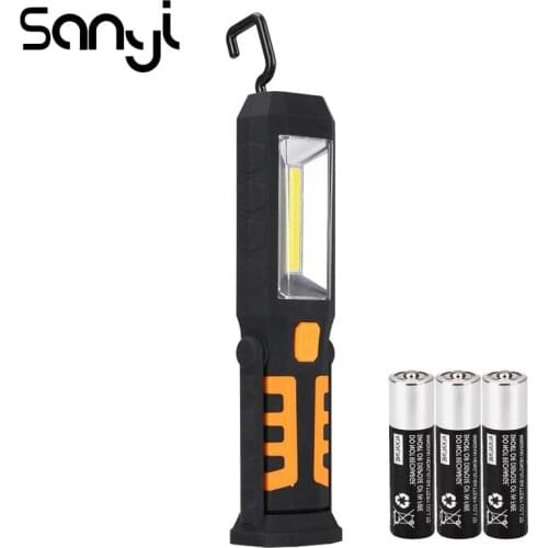SANYI 3 Modes 3800 LM Portable Light Power by 3*AAA Battery Flashlight Torch with Magnetic Lantern Camping Hunting Lamp