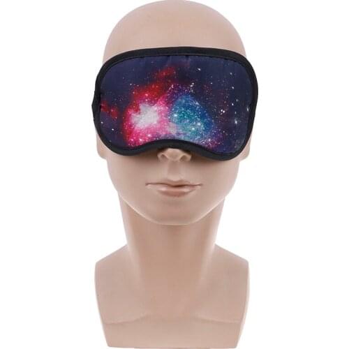 1pcBlindfold Soft Satin Galaxy Eye Cover Sleeping Mask Creative Funny Eyepatch Sleep Mask Travel Relax Eye Band Sleeping Aid Kid