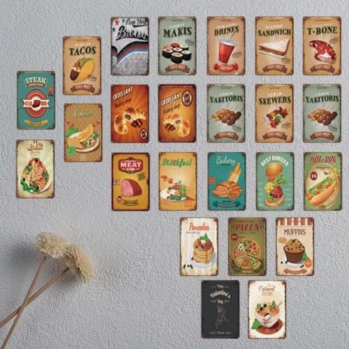 Sandwich Zone Tin Sign Plaque Metal Vintage Metal Sign Wall Decor For Cafe Bistro Restaurant Decorative Metal Plate