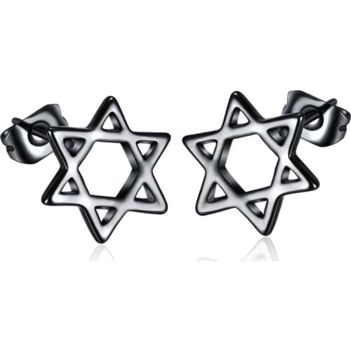 Star Black Gun Plated earrings Stud earrings for teen girls fashion jewelry AE2082