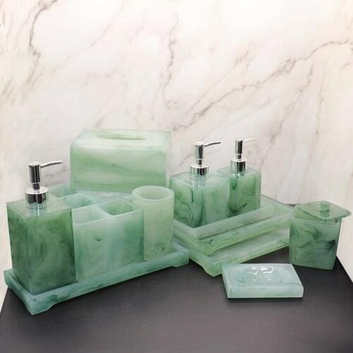 Nordic Bathroom Accessories Unique Emerald Green Resin Shampoo Dispenser Bottle Shower Dispenser distributeur de savon диспенсер