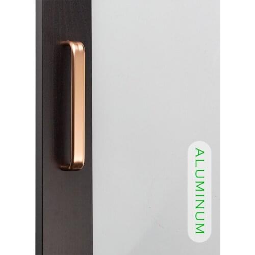 Contemporary style cc128mm solid aluminium light gold color wardrobe Kitchen Cabinet etc furniture Drawer or door Handles