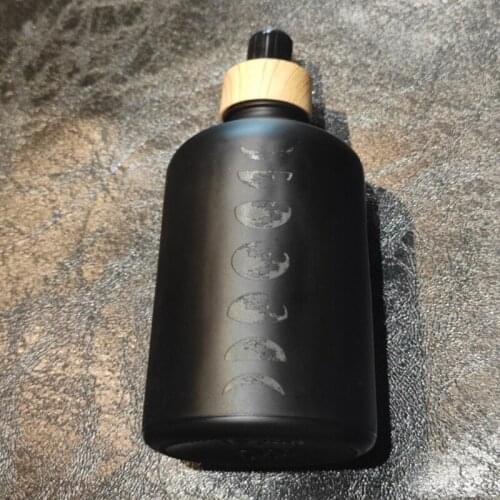 Glass Carving Phase Moon Essential Oil Bottle 100ml Dropper Amber Bottle Glass
