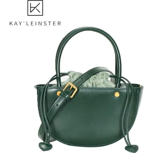 Handbag WomenS Leather Shopper WomenS Bag 2021 Designer Bag Fashion Shoulder Small Round Bag Drawstring Portable Diagonal