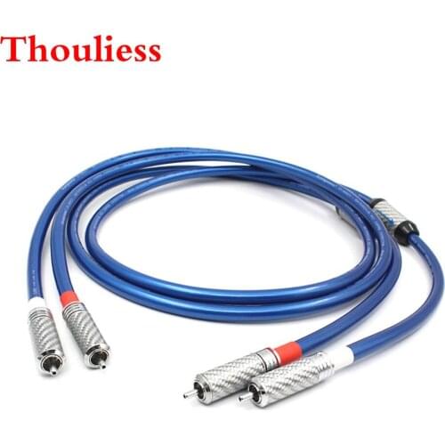 Thouliess Pair Carbon Fber Ring RCA Plug Connector Audio Cable Amplifier CD DVD Player Speaker RCA to RCA Interconnect Cables