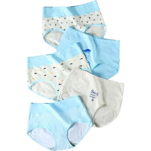 LANGSHA 5Pcs\lot Women Panties Cotton High Waist Underwear Body Shaping Ladies Briefs Cotton Breathable Girls Slimming Panty XXL