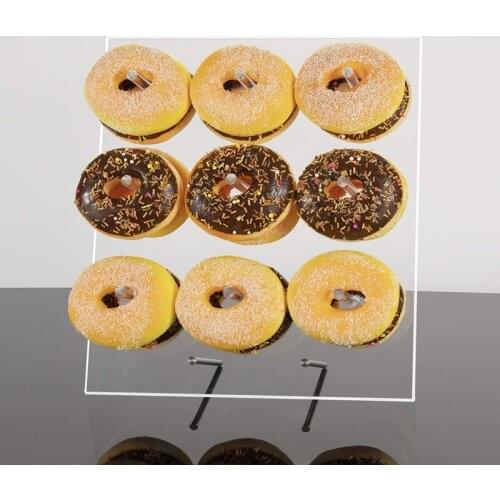 Wedding Birthday Decoration 9-hole Donut Display Stand for Cake Dessert Stand Detachable Transparent Acrylic Donut Stand