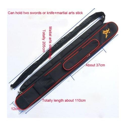 Top quality Oxford embroidery wu wushu sword bags knifetai chi kendo kung fu bag multi-function martial arts stick package 110cm