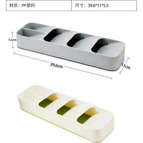 Cutlery Storage Box Large Capacity Non-Slip Design Plastic Knife Fork Spoons Storage Rack Knife Stand Cabinet Tray Kitchen Tool