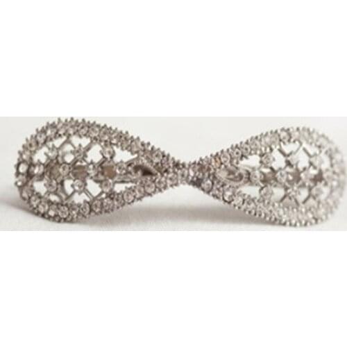 New Fashion Crystal hair jewelry crystal imitation pearl bow hairpin side clip bangs clip word folder for women