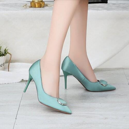 2020 Women Pumps OL New Fashion High Heels Single Shoes Female Spring Summer Wedding Party High Quality Shoes Women W37-70