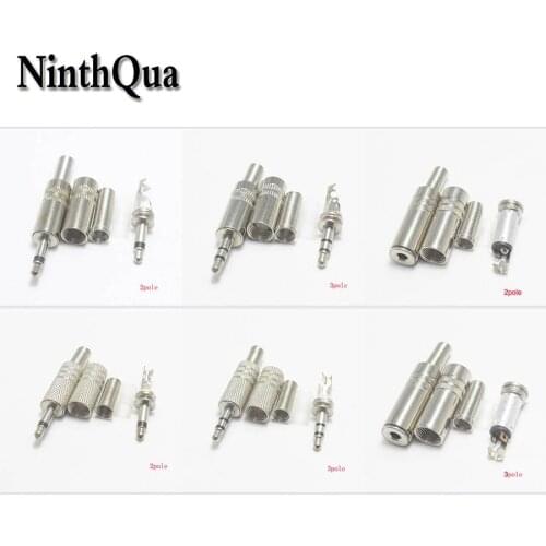 1PCS 3.5mm 2pole Mono Connector 3Pole stereo 3.5mm Plug DIY Earphone parts with Tail plug to fix cable stable