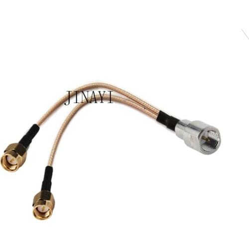 10pcs FME Plug Male to 2 SMA Male Connector RF RG316 Pigtail Y Extension Cable 10/15/20/30/50cm /1m