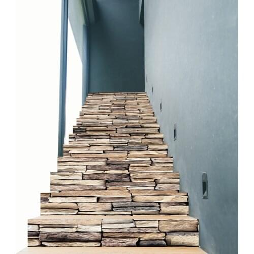 13pcs/set Simulation Stone Steps Stair Sticker Staircase Home Decoration Wall Stick Peel & Stick Waterproof PVC Wallpapers