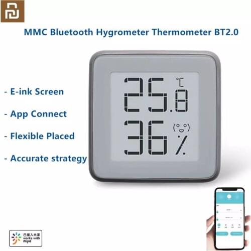 2020 New MMC E-Ink Screen Smart Bluetooth Thermometer Hygrometer BT2.0 Temperature Humidity Sensor Work With Smart App